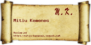Mitiu Kemenes névjegykártya